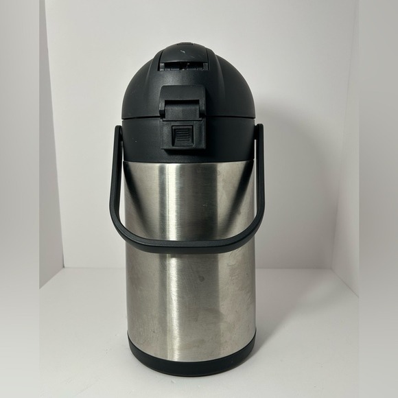 Stainless Steel Airpot Coffee Dispenser - Black and Silver - Picture 2 of 9